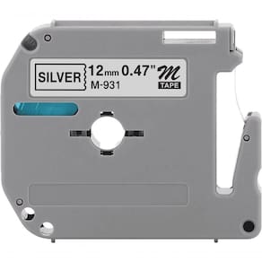 Fita Rotuladora Compatível Etiquetador Brother Prata Etiqueta M-k931 Mk931 12mm X 8m