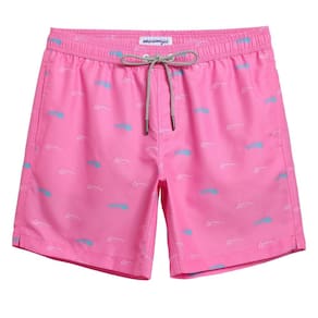 Swim Trunks mamagic Quick Dry Swim Shorts para homens rosa XS