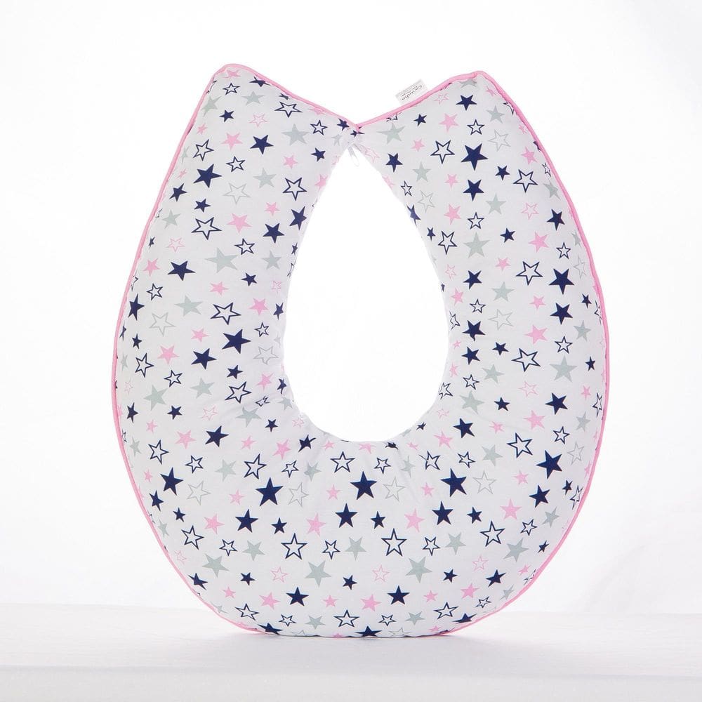 Almofada Amamentação Luxo Para Bebê Menina Estrela Rosa