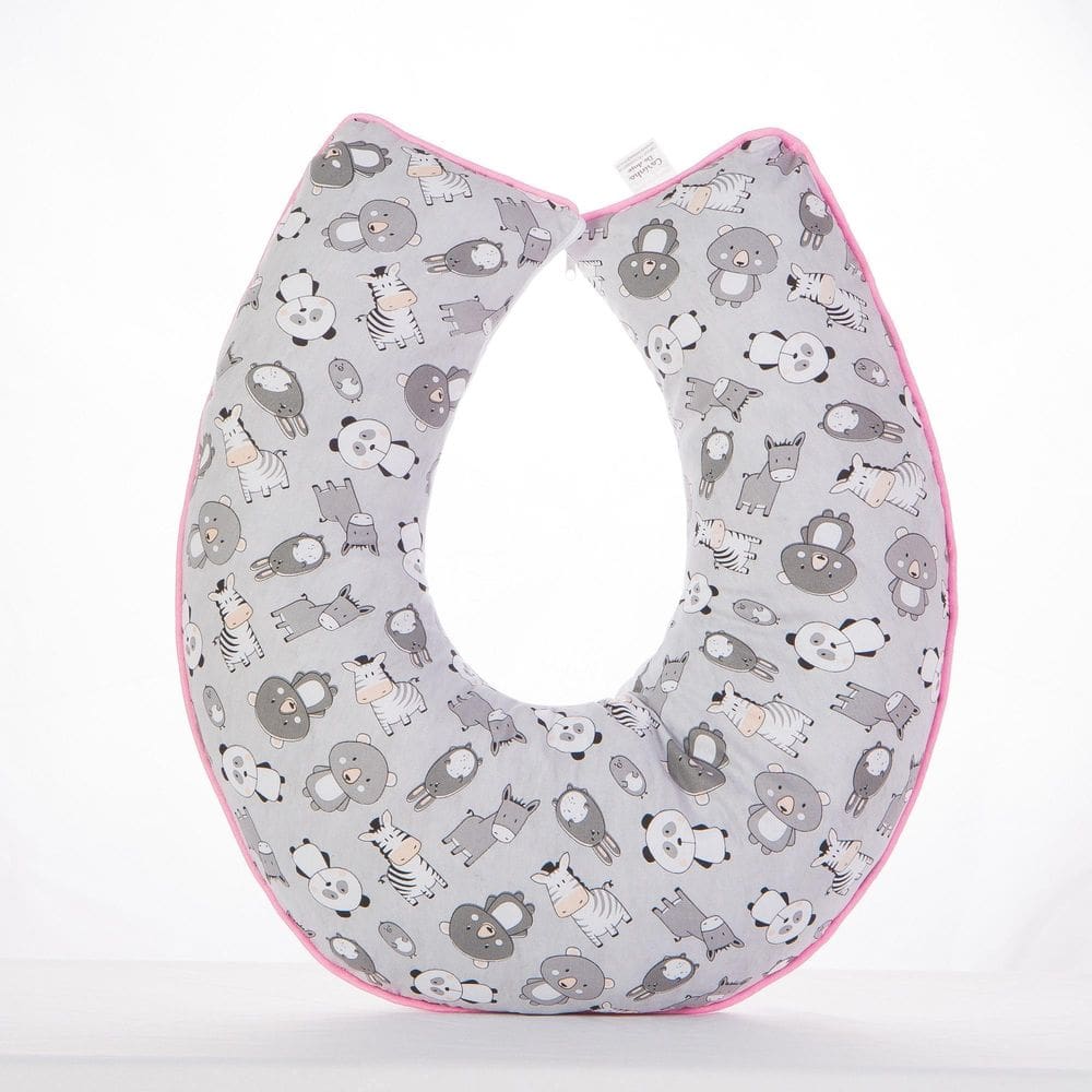 Almofada Amamentação Luxo Para Bebê Menina Bichinhos Rosa