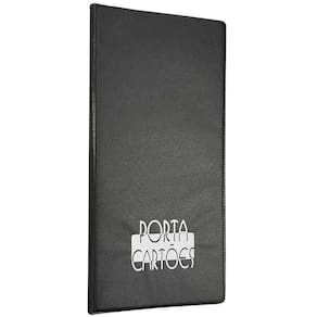 Porta Cartões De Visita Preto 110X250Mm Para 80 Cartões