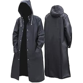 Capa de chuva Slybar lovelifejoy impermeável longa para homens preta