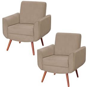 Kit 2 Poltronas para Sala e Escritório Pé Palito Milão