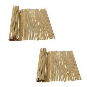 Kit 2 Esteiras Bambu Natural 0,80Mt X 5Mt Cortina Decoração