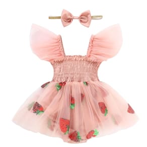 Roupas TITKKOP Baby Girl Tule Romper Ruffe sem mangas 12-18M