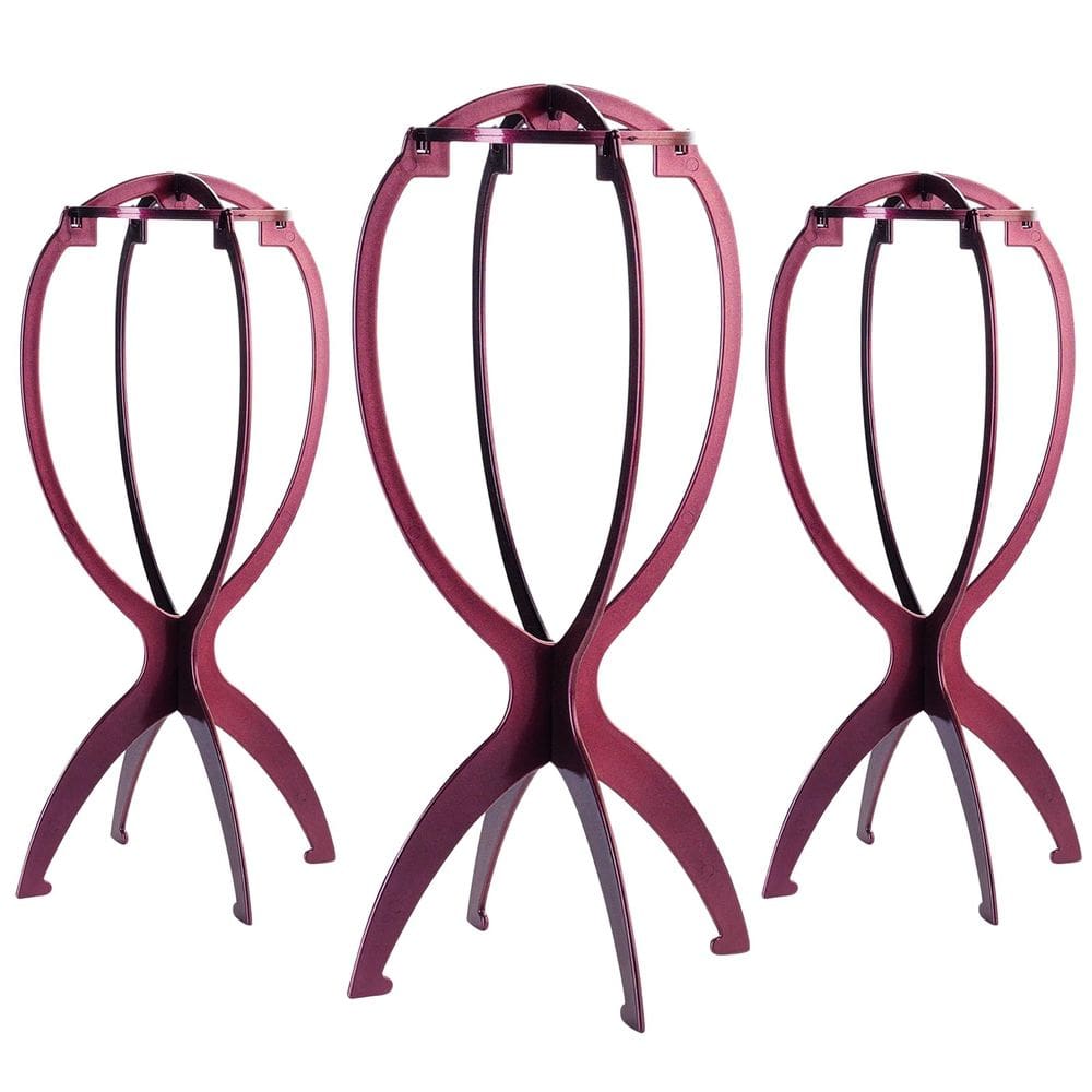 Suporte de perucas Dreamlover Plum Color para perucas curtas (3 pacotes)