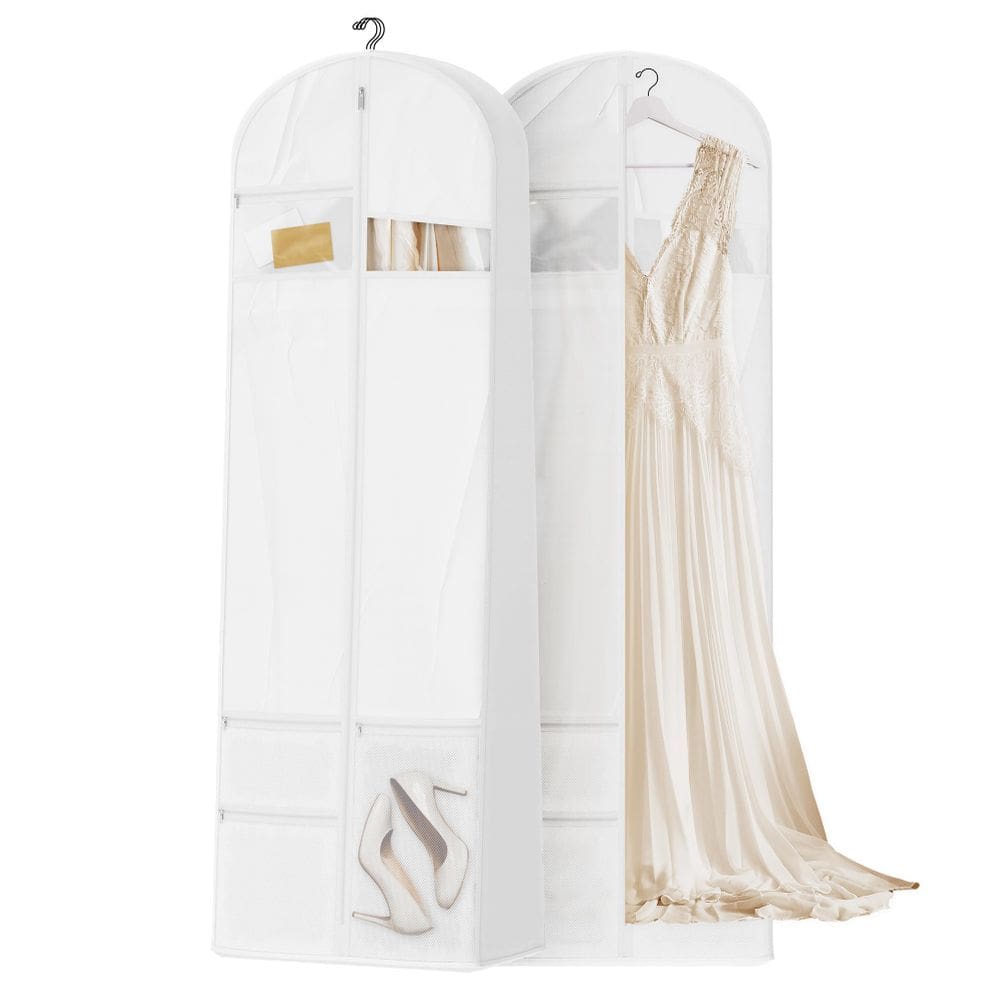 Bolsa de vestuário Lazebox para vestidos de noiva, 183 cm, branca