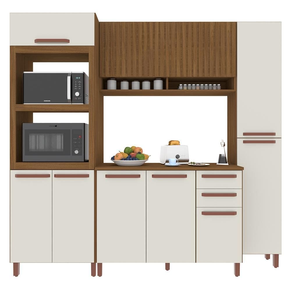Cozinha Modulada Monza 4 Peças com Torre Quente 2 Fornos e Paneleiro - Indékes