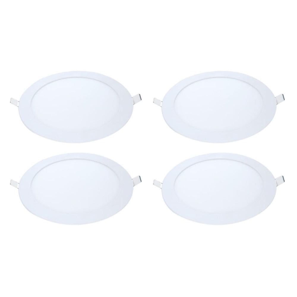 Kit 4 Painel Led Embutir Redondo Luz Fria 6500K 12W 17Cm