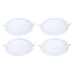 Kit 4 Painel Led Embutir Redondo Luz Fria 6500K 12W 17Cm