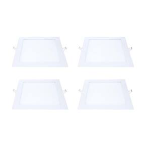 Kit 4 Painel Led Embutir Quadrado Luz Fria 6500K 18W 22Cm