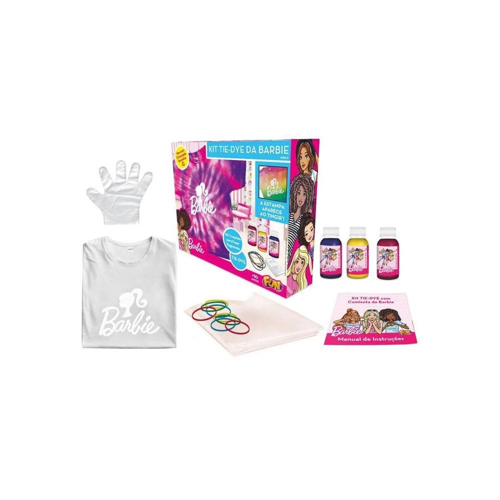 Kit Tie Dye Da Barbie Com Camiseta Tamanho G Fun 87029