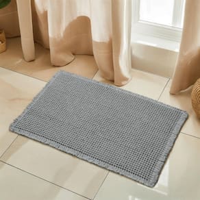 Tapete de banho SUBRTEX Waffle Braided Chenille 40x60cm cinza