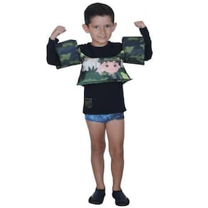 Colete Salva Vidas Infantil Boia Braço Até 25Kg Camuflado