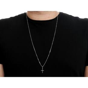 Corrente Veneziana Longa 70Cm + Cruz Cristo Gospel Catolico