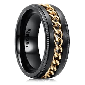 Aço inoxidável Fidget Ring King Will Intertwine para homens