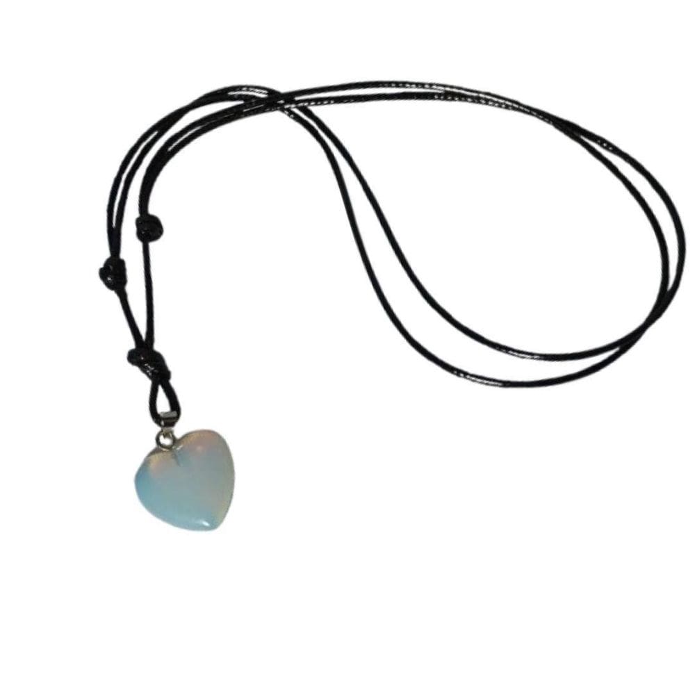 Colar Pedra Da Lua Coração Opalina Feminino Design Elegante