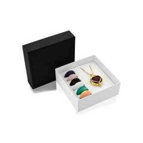 Combo Colar Secret Coin Coração Com 7 Pedras Folheado A Ouro