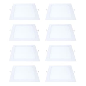 Kit 8 Painel Led Embutir Quadrado Luz Neutra 4000K 18W 22Cm