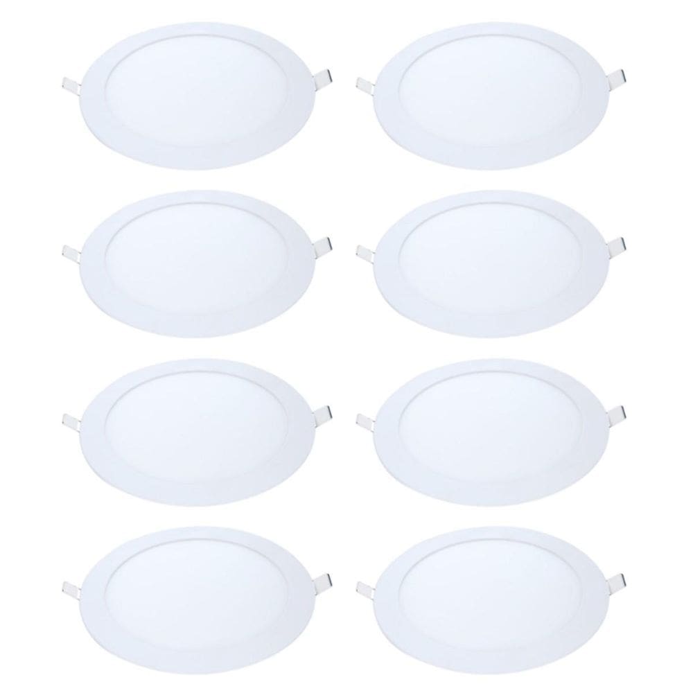 Kit 8 Painel Led Embutir Redondo Luz Neutra 4000K 12W 17Cm