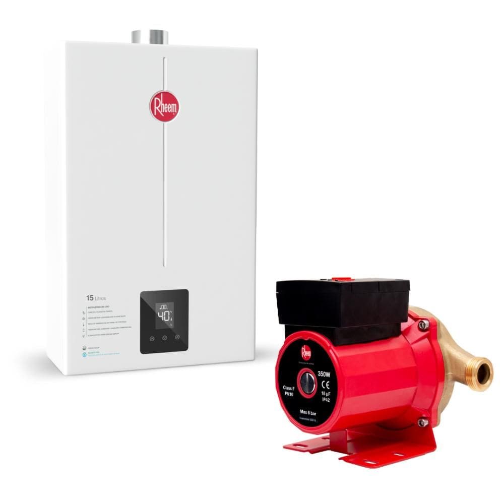 Kit Aquecedor 15 Litros GN Bivolt + Bomba 350W 127V Rheem