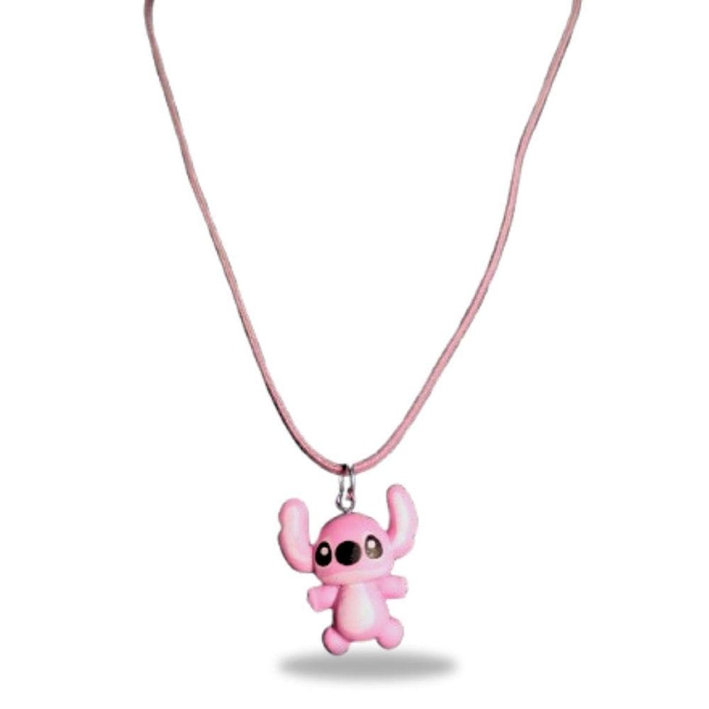 Colar Infantil Lilo Stitch Cor De Rosa Disney Desenho Novo
