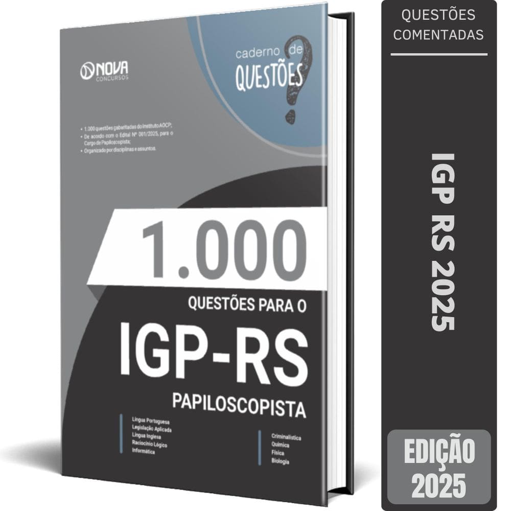 Livro De Questões Gabaritadas O Igp Rs 2025 - Papiloscopista