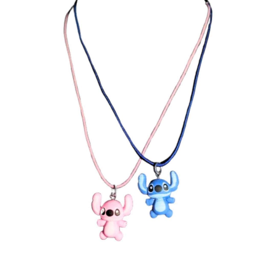 Colares Best Friend Lilo Stitch Angel Disney Azul Rosa Novo
