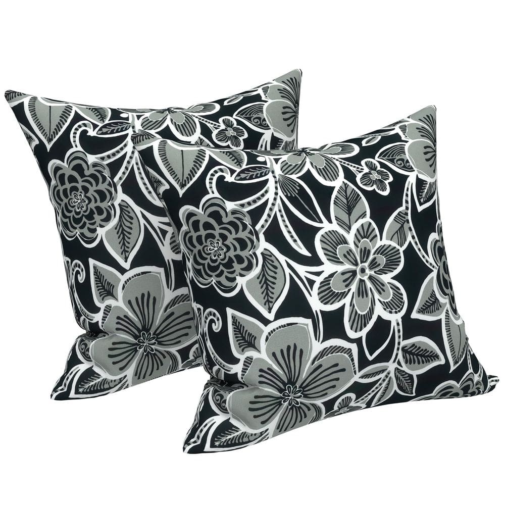 Capas de almofada LVTXIII Outdoor 40x40cm Flower Black x2