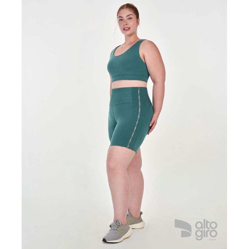 Conjunto Bermuda + Top Plus Size Alto Giro Verde M+ (50/52)