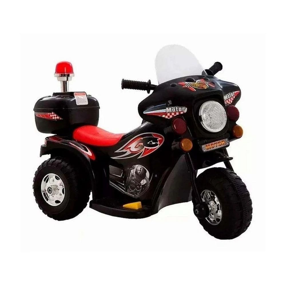 Mini Moto Elétrica Preta Com Luz Sons E Farol 6V4Ah