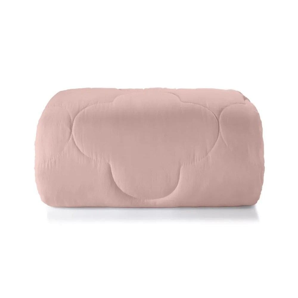 Edredom Toque De Algodão 250 Fios Queen 240x260cm - Rosa Tule