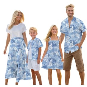 Roupas combinando Cromoncent Hawaiian Family Dad Son Blue