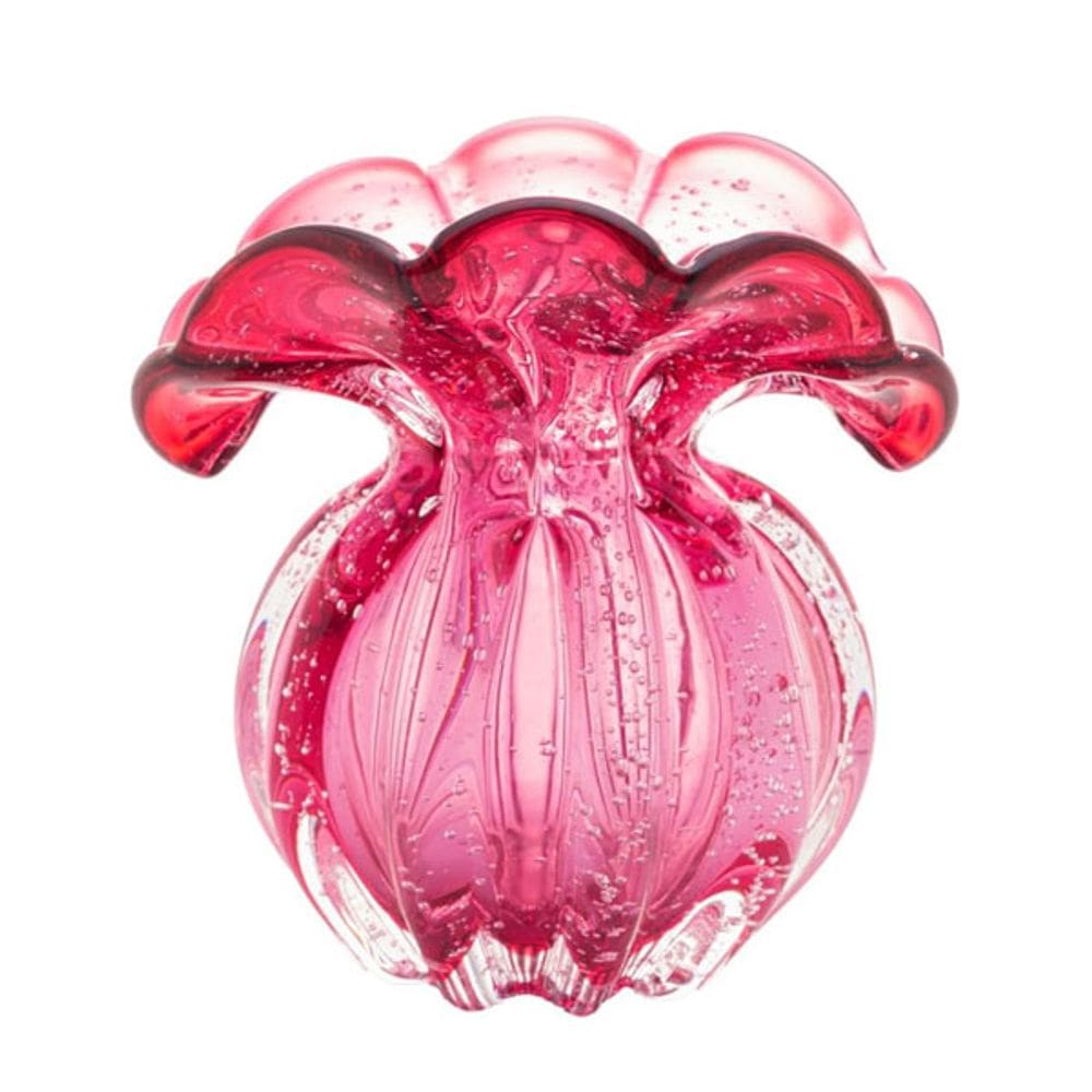 LYOR Vaso de Vidro Italy Rosa 11cm x 9cm x 11,5cm