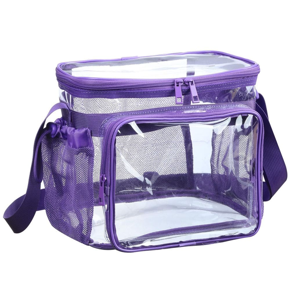 Lancheira BORMELUN Medium Clear com bolsos para adultos - roxa