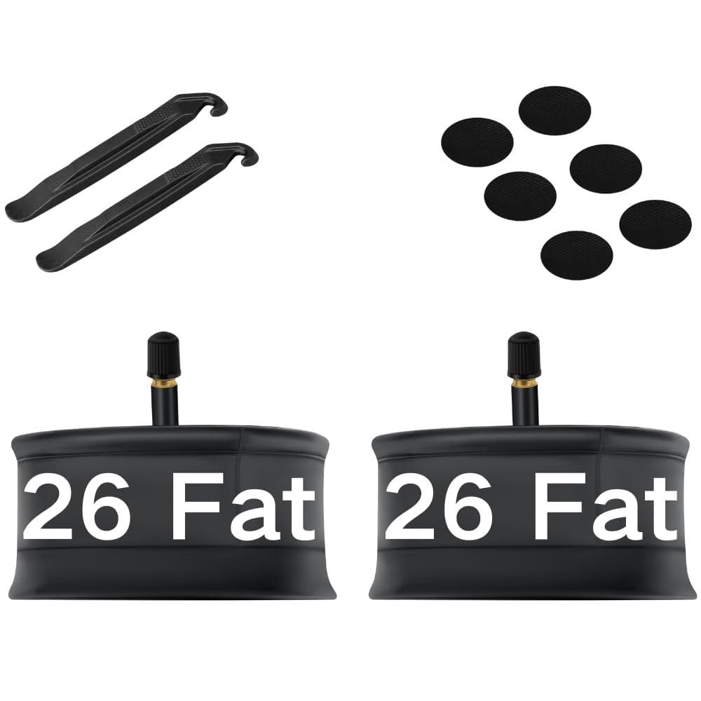 Tubo de bicicleta de 26 x 3,5/4,0 polegadas para serviços pesados de 32 mm, pacote com 2 válvulas Schrader