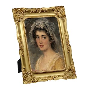Porta-retratos FJXMFRAME Vintage Antique Gold 5x7 polegadas