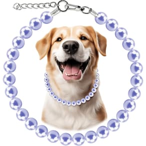 Colar para cães Hosiwei Chunky Pearl com fio de aço inoxidável