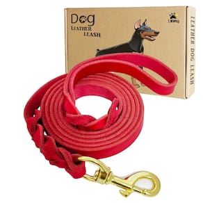 Coleira de cachorro LWBMG Leather de 6 pés para cães pequenos, médios e grandes