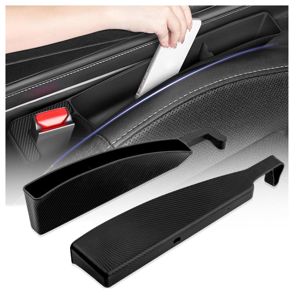 Organizador de preenchimento de lacunas para assentos de carro, 2 peças de fibra de carbono Carleef