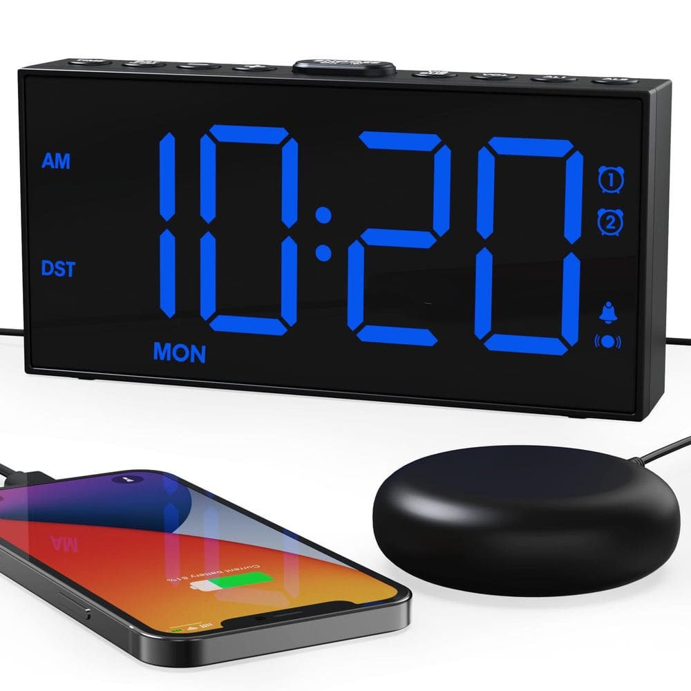 Despertador ROCAM Vibrating com agitador de cama para pessoas que dormem muito
