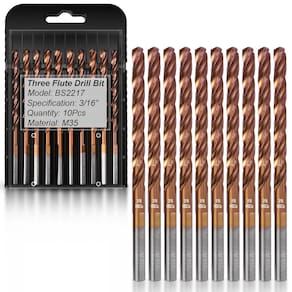 Conjunto de brocas Bestwork de 10 peças M35 Cobalt Three-Flute