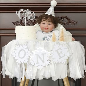 Conjunto de decorações de festa de aniversário HODIHIWI Snowflakes One