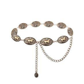 Chain Belt TOPACC Rodeo Belts para mulheres Bronze Western