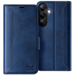 Capa tipo carteira OCASE compatível com Galaxy S25 6.2" 2025 azul