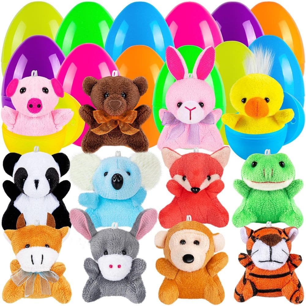 Ovos de Páscoa de plástico com brinquedos para animais Sofier 12 unidades