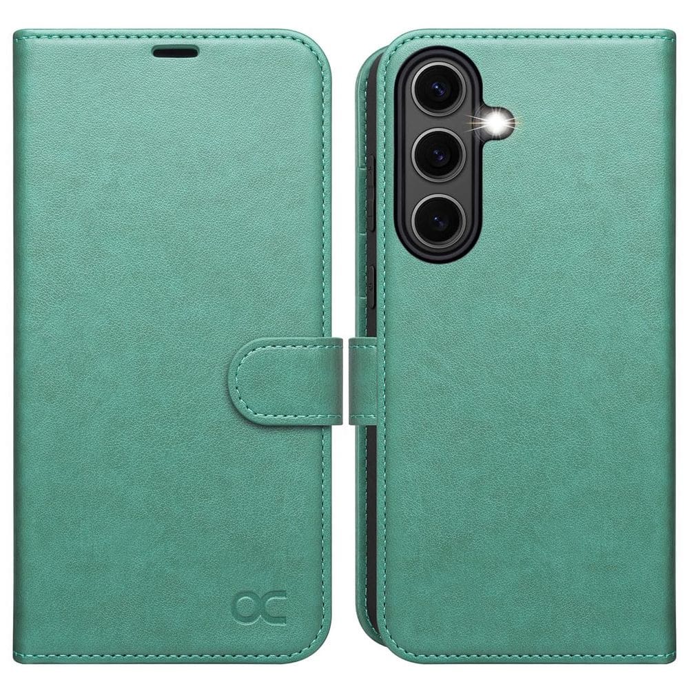 Capa tipo carteira OCASE compatível com Galaxy S25 6.2&quot; 2025 verde