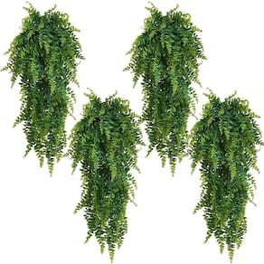 Plantas artificiais suspensas Duciotey Fake Ferns 77,5 cm 4 unidades