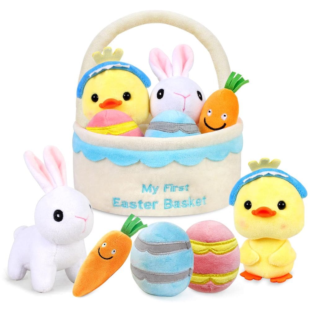 Conjunto de brinquedos de pelúcia para cesta de Páscoa HKKDKTA My First Easter 6 unidades