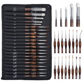 Conjunto de pincéis de pintura Nicpro Miniature Dry Brush 21 unidades com estojo